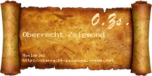 Oberrecht Zsigmond névjegykártya